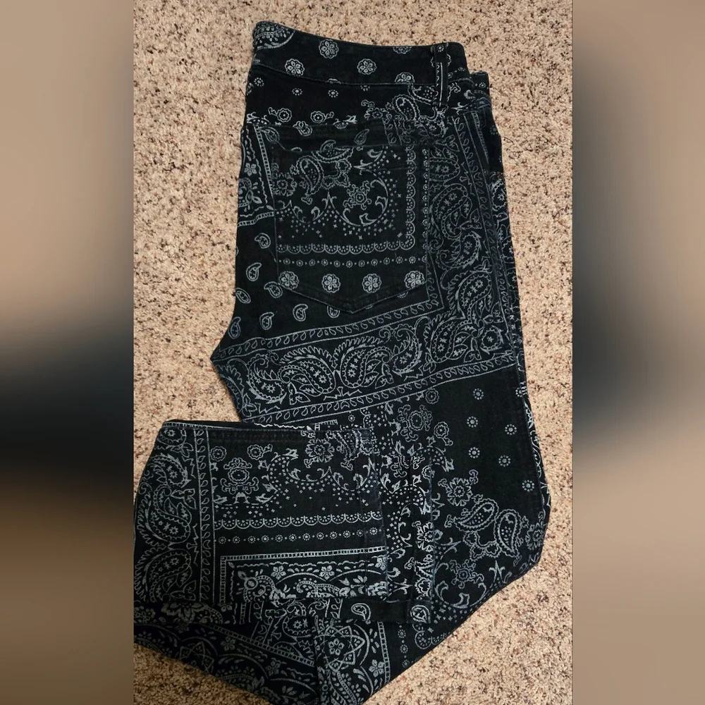 Royal Bones Print Blue Jeans Womens Size 13 Nice - Picture 2 of 7